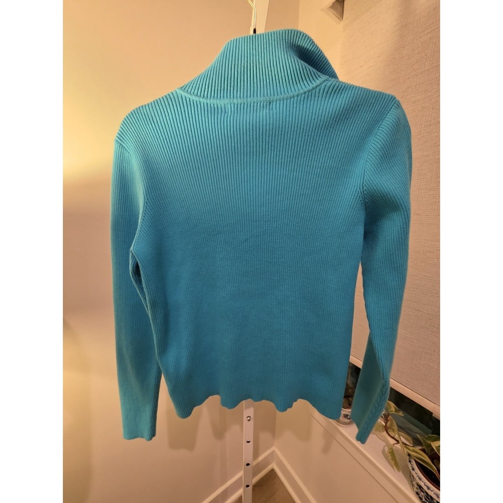 Polo Ralph Lauren CLASSIC SOLID 1/4 Zip Pullover Turquoise Size L - Picture 12 of 16